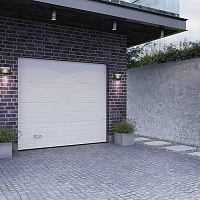 Гаражные секционные ворота ALUTECH Trend, S-гофр, цвет панели белый (RAL 9016), 2500×2200 мм